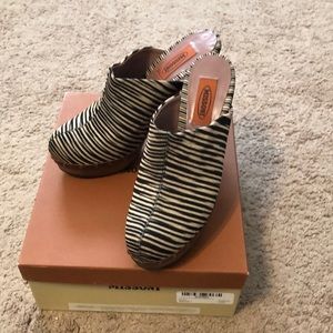 Missoni wooden heel mules